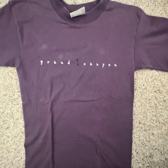 VTG 90s Grand Canyon Tee Shirt Fred Harvey USA Made Small Purple Short Sleeve - Picture 2 of 12